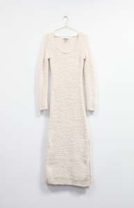 Długa dzianinowa kremowa sukienka, H&M, 36 (S)