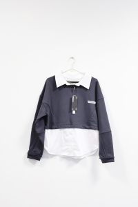 Grafitowa bluza z kołnierzykiem, NOWA, FEMSSY, 36 (S)