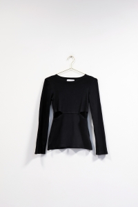 Czarna prążkowana bluzka, RONKA, 38 (M)