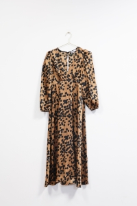 Brązowa sukienka we wzory, RESERVED, 34 (XS)