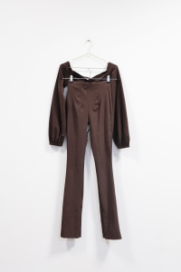 Brązowy komplet (bluzka + spodnie), NOWY, ZARA, 36 (S)