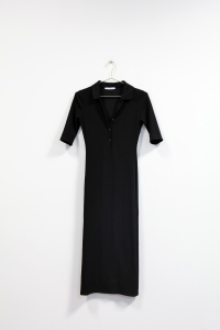 Czarna, prążkowana sukienka maxi, ZARA, 36 (S)