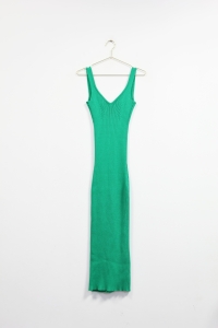 Długa, zielona dzianinowa sukienka, MMC, ONE SIZE