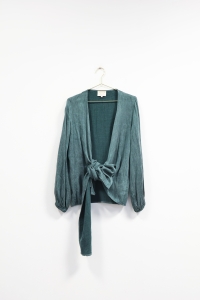 Połyskująca zielona bluzka/narzutka, BOHEMI SOUL, 34/36 (XS/S) 