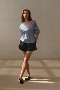 Aria Blouse Blue Stripes, DUENDE, ONE SIZE