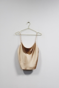 Krótki, szampański top, ZARA, 36 (S)