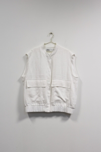 Lniana, śmietankowa kamizelka/bezrękawnik, ZARA, 34/36 (XS/S)