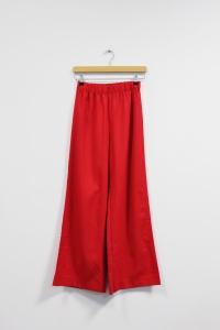 Lniane czerwone spodnie Isla berry kiss, NOWE, JOYINME, 34/36 (XS/S)