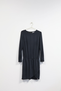 Antracytowa sukienka z gumką w pasie,  BOMBSHE, 34 (XS)