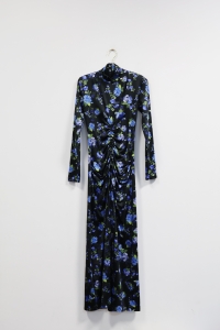 Sukienka maxi  kwiaty z drapowaniem, BIZUU, 34 (XS)
