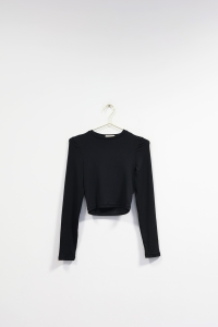 Czarny, prążkowany top, ALESSA, 34/36 (XS/S)