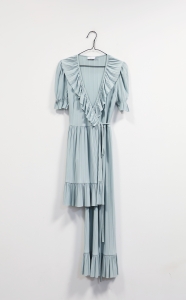 Miętowa sukienka asymetryczna, LAURELLA, 34 (XS)