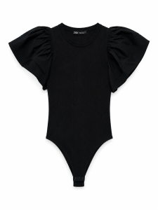 Czarne, dzianinowe body, ZARA, 38 (M)