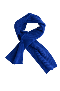 Szalik, 100% merino, HVID, cobalt blue 