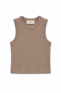 Beżowy, prążkowany tank top, MANZZANO, 34 (XS)