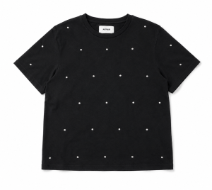 Czarny t-shirt ze srebrnymi dżetami, AFFAIR, 38/40 (M/L)