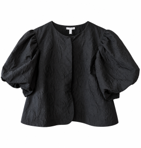 Czarna bluzka z bufiastymi rękawami, H&M, 40 (L)